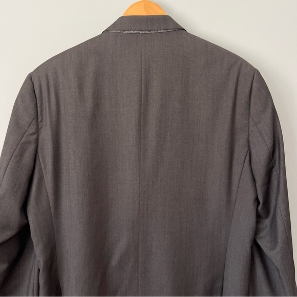 Pronto Uomo Signature Single Breasted 100% Wool Stone Gray Suit Jacket Size 42R - Picture 13 of 16